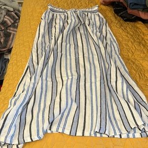 XS A New Day Blue and Grey Midi Skirt